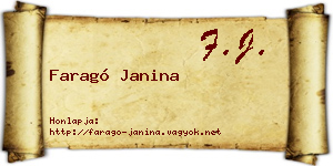Faragó Janina névjegykártya